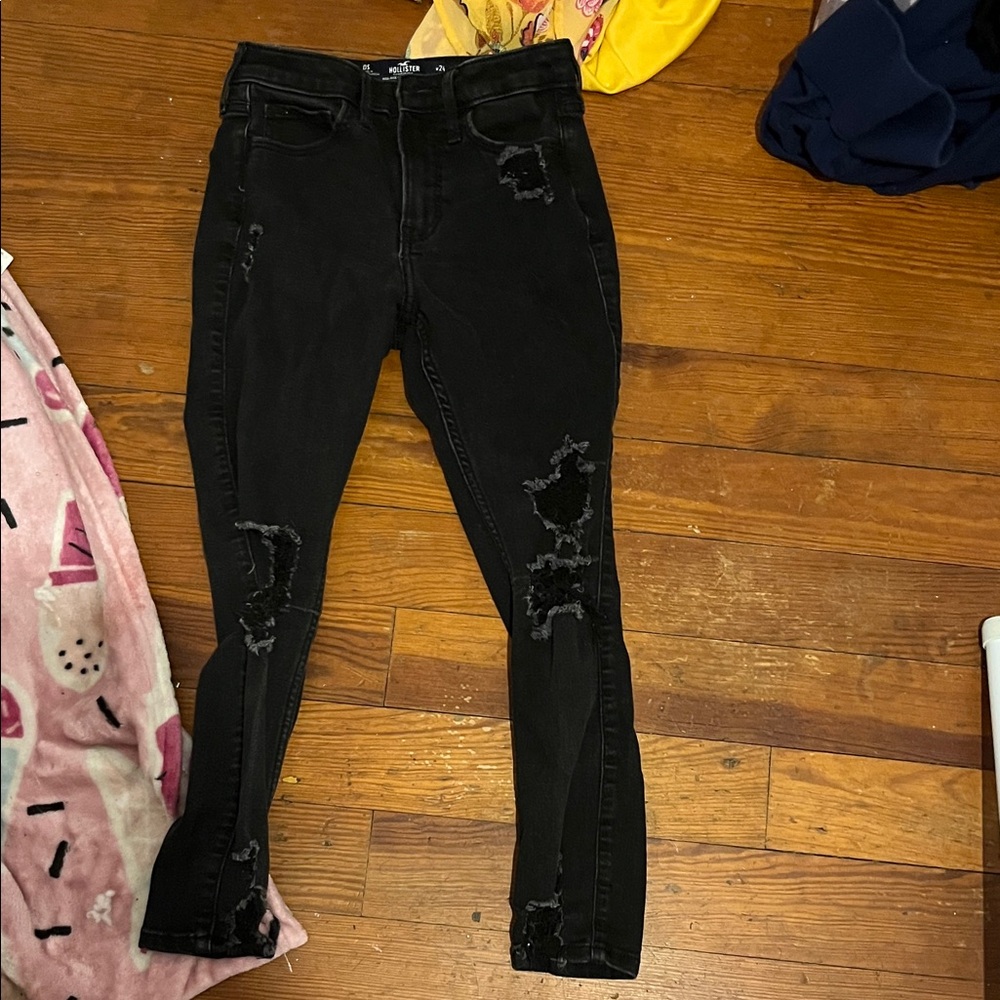 Hollister Black Distressed Kids Jeans